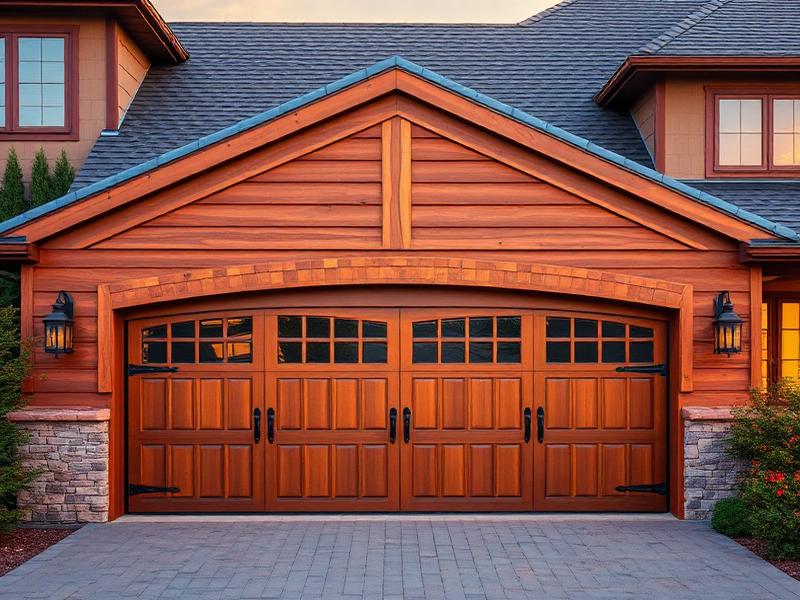 Custom wooden garage door